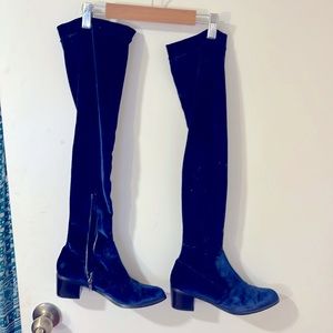 Sol Sana Women's Navy Velvet  Bianca Over-the-knee Boot Size 37 (7M)